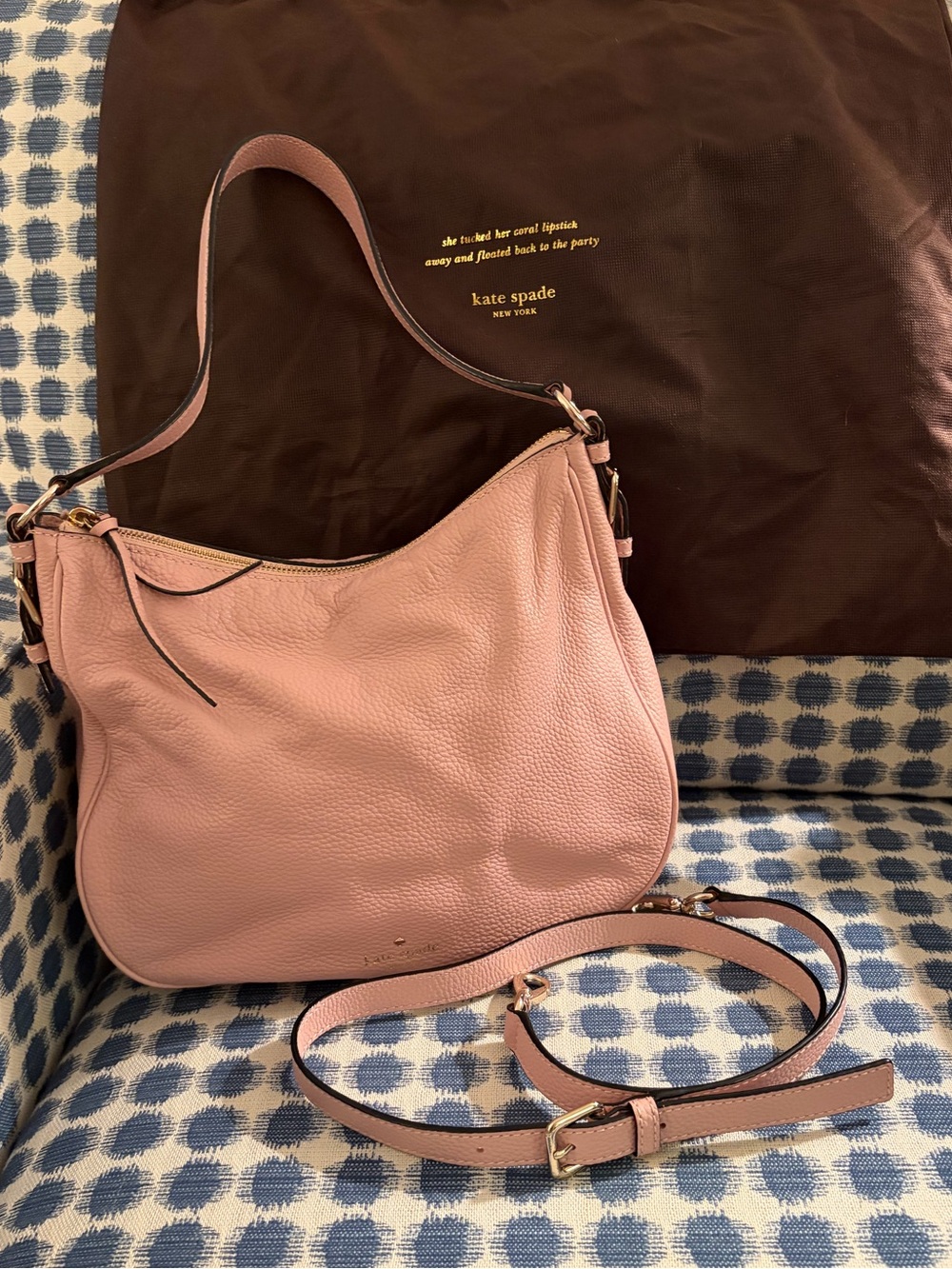EUC/KateSpade JacksonStreet Mylie Pebbled Leather Hobo Shoulder Crossbody Bag
